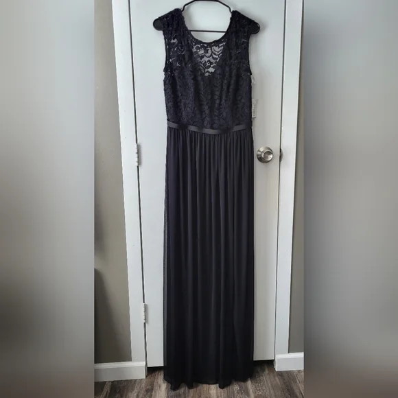 David's Bridal | Dresses | New Davids Bridal Black Gown Dress | Poshmark